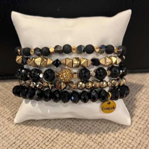 Erimish Jewelry Classy Black And Gold Tones In This 5 Piece